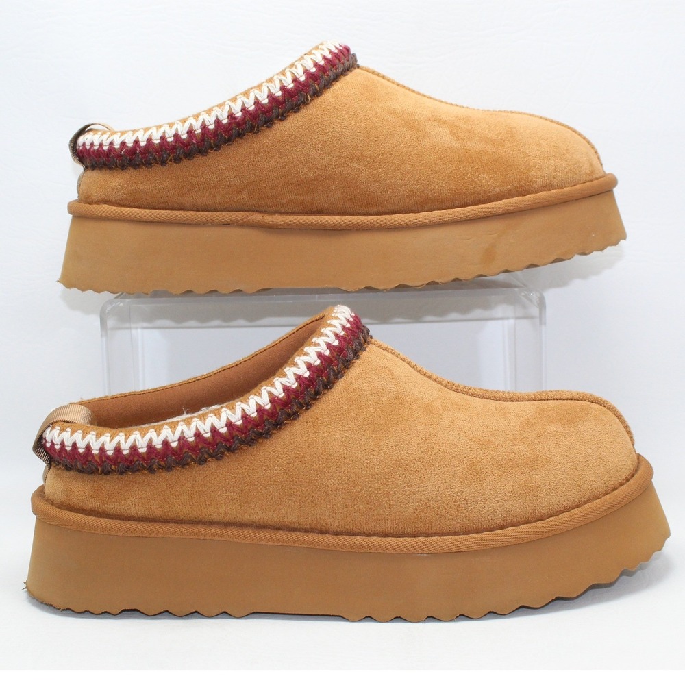 Altar'd State Matisse Cloud Platform Slippers Tan Faux Fur Mules Womens 10M NWOB